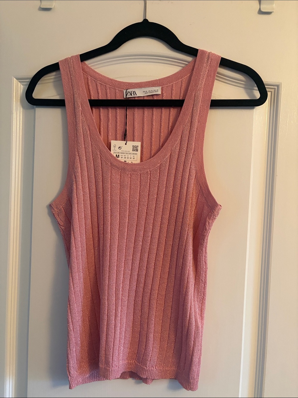 Zara Blush Ribbed Tank Top